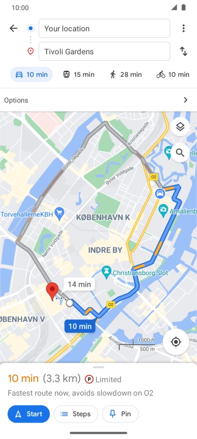 Press the required mode of transportation.