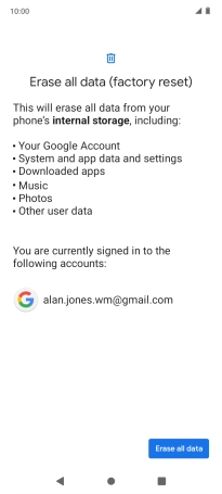 Press Erase all data.