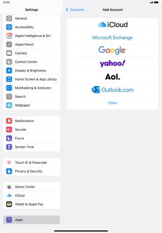 Press Microsoft Exchange.