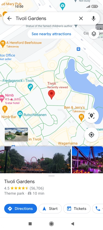 Press the destination at the bottom of the screen.