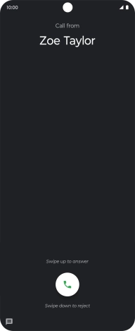 Press and drag the accept call icon upwards.