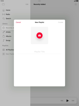 Press the text input field and key in a name for the playlist.