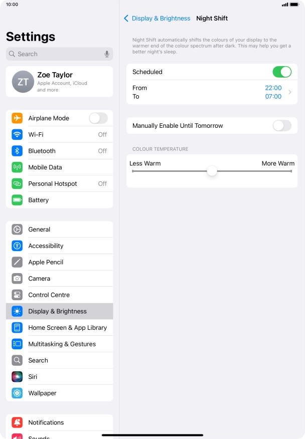 Press the indicator next to 