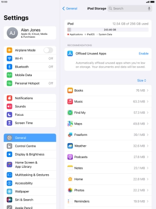 Press the required app.