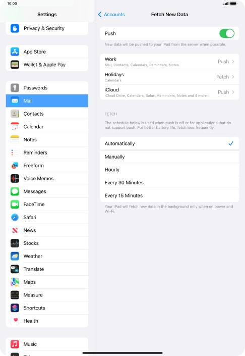 Press the indicator next to 