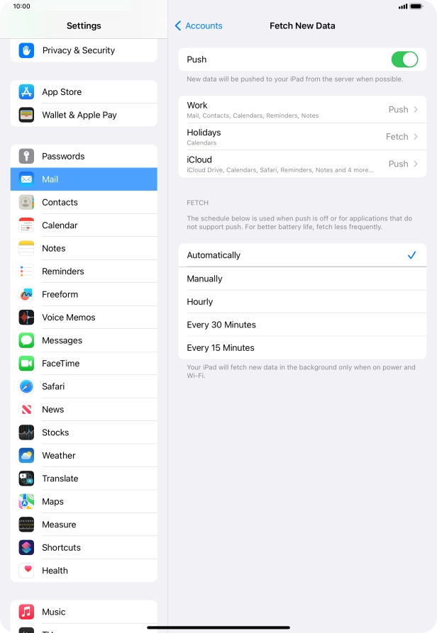 Press the indicator next to 