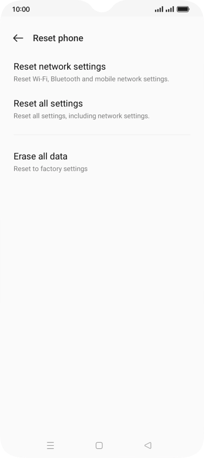 Press Erase all data.