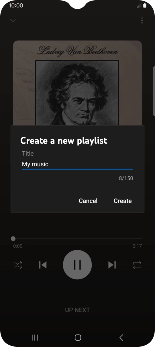 Key in a name for the playlist and press Create.