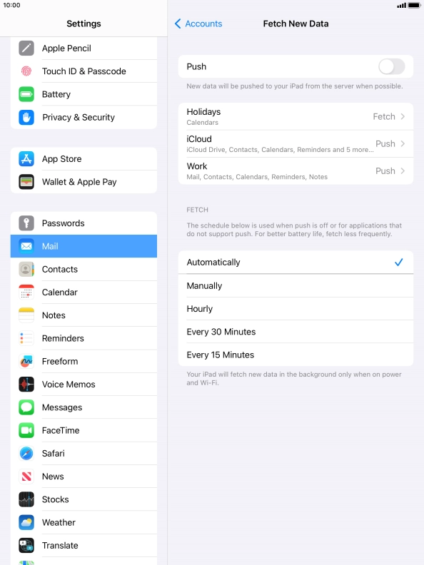 If you turn off the function, press the required setting.