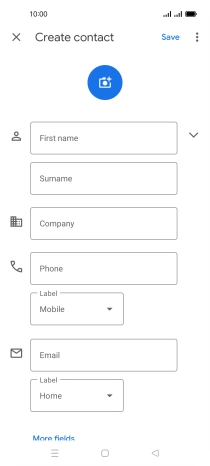 Press First name and key in the required first name. Press First name and key in the required first name.