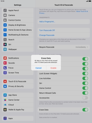 If you turn on the function, press Enable.