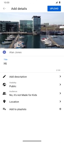 Key in the required text and press UPLOAD.