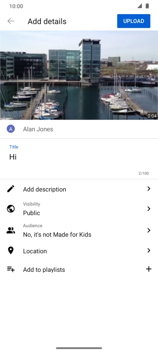 Key in the required text and press UPLOAD.