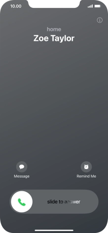 Press and drag the accept call icon right.
