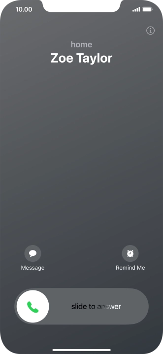 Press and drag the accept call icon right.