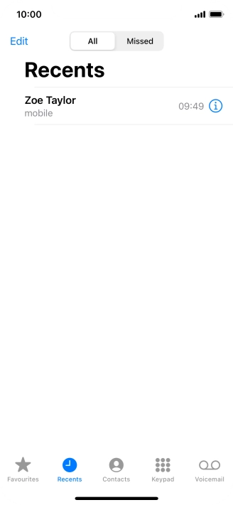 Press the information icon next to the required phone number.