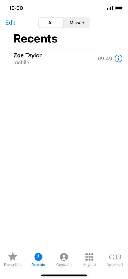 Press the information icon next to the required phone number.