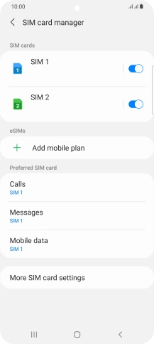 Press the required SIM.