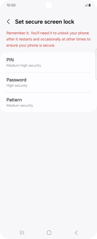 Press the required phone lock code and follow the instructions on the screen to create an additional phone lock code.