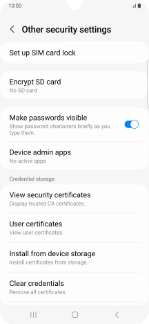 Press Set up SIM card lock. Press Set up SIM card lock.