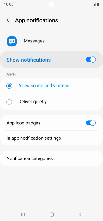 Press the indicator next to 