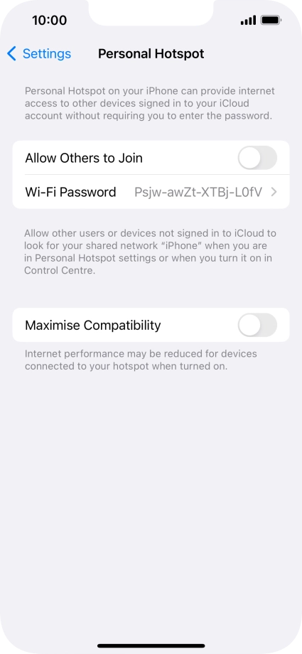 Press Wi-Fi Password and key in the required password.