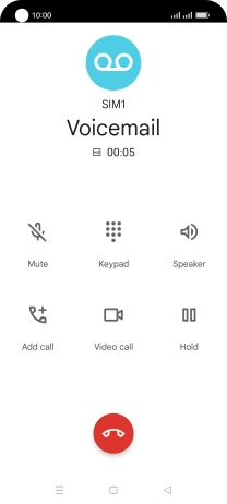 Press the end call icon.