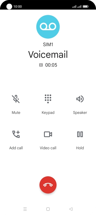 Press the end call icon.