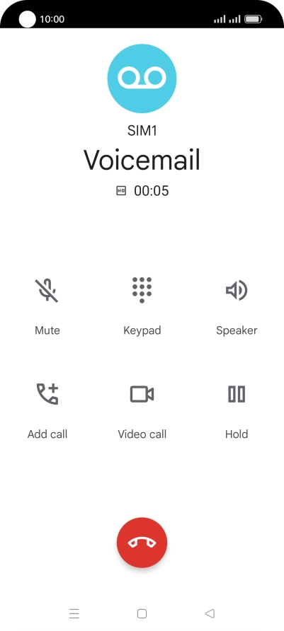 Press the end call icon.
