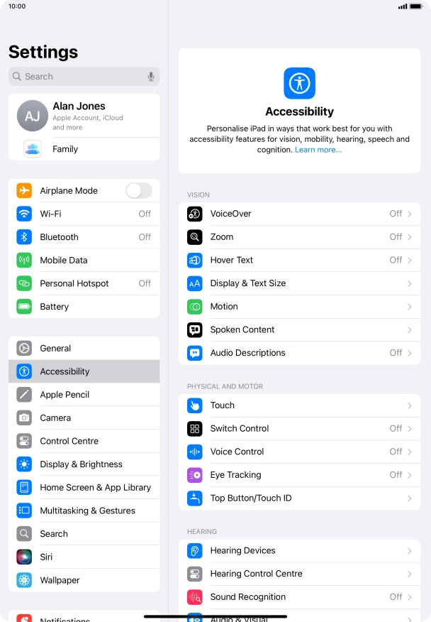Press Display & Text Size.