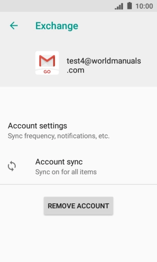 Press REMOVE ACCOUNT.