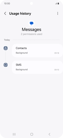 The app activity for the selected app is displayed.