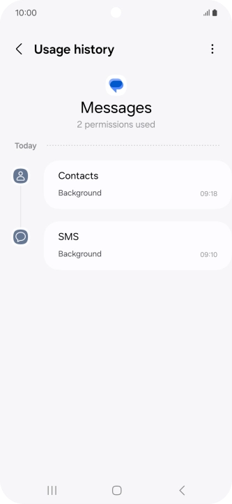 The app activity for the selected app is displayed.