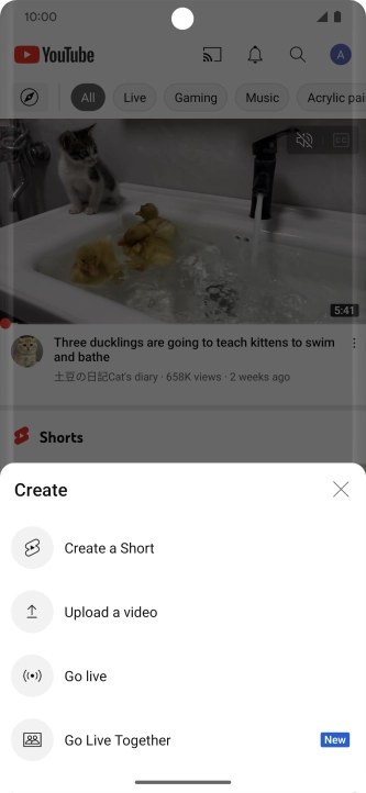 Press Upload a video.