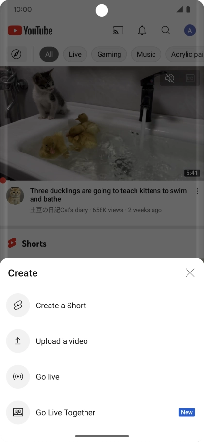 Press Upload a video.