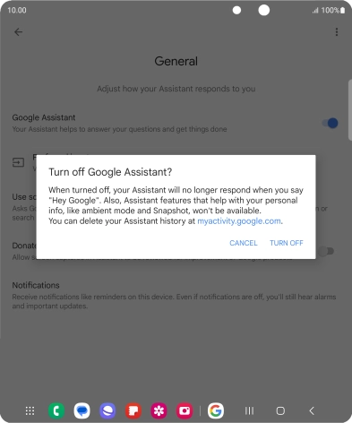 If you turn off the function, press TURN OFF.
