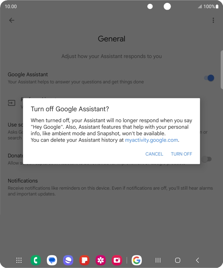 If you turn off the function, press TURN OFF.