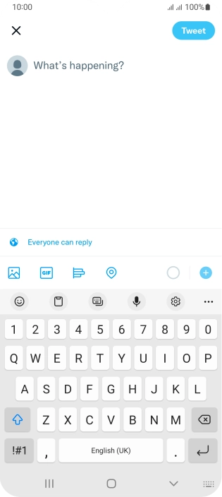 Press the text input field.