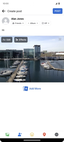 Write the required text and press POST.