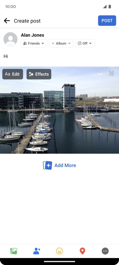 Write the required text and press POST.