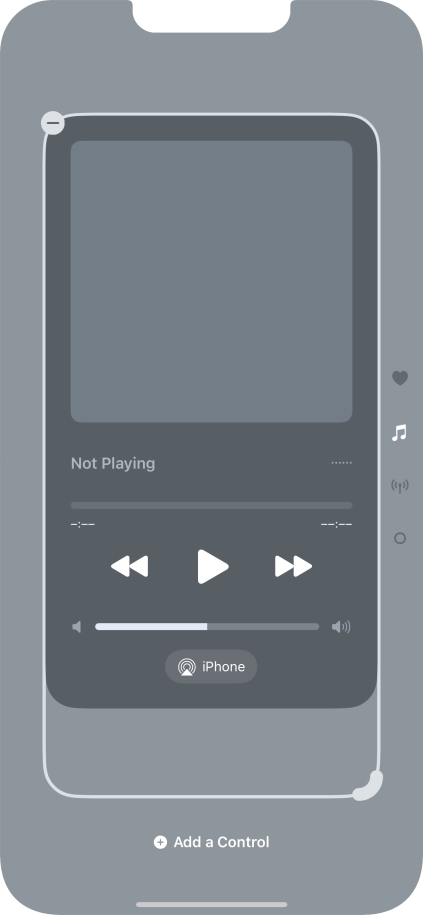 Press the remove icon on the required Control Centre page to remove it from Control Centre.