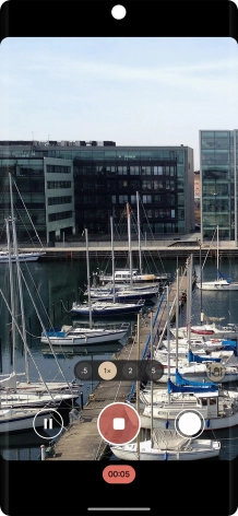 Press the stop icon to stop recording.