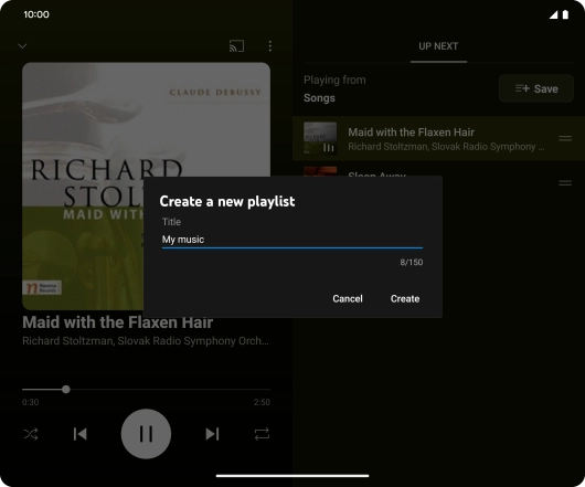 Key in a name for the playlist and press Create.