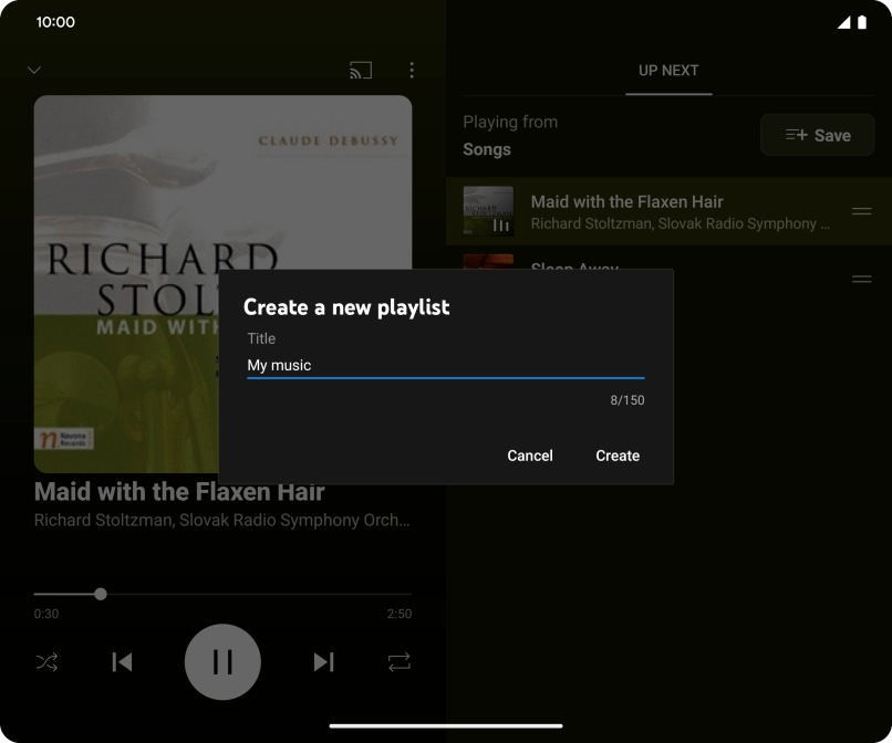 Key in a name for the playlist and press Create.