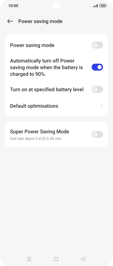 Press the indicator next to the required setting to turn on the function. Press the indicator next to the required setting to turn on the function.