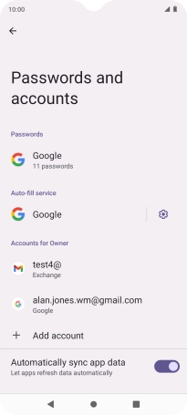 Press the required account.