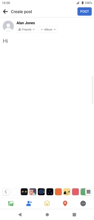 Write the required text and press POST. Write the required text and press POST.