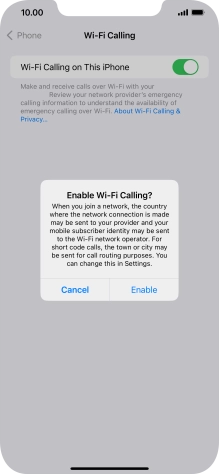 If you turn on the function, press Enable.