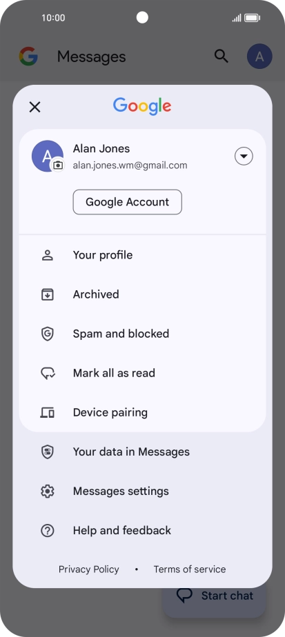 Press Messages settings.