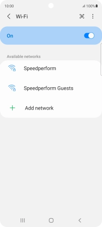 Press the required Wi-Fi network.